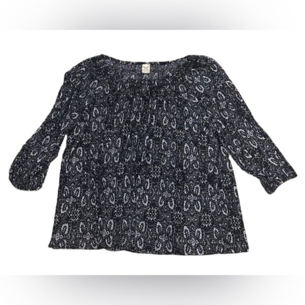 Faded Glory boho pattern peasant top XXL